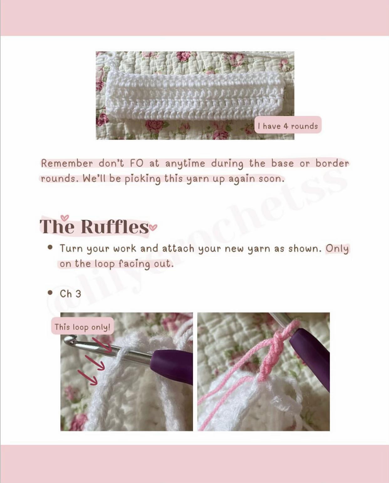Cute Crochet Bib with Pink Ruffles Free Pattern