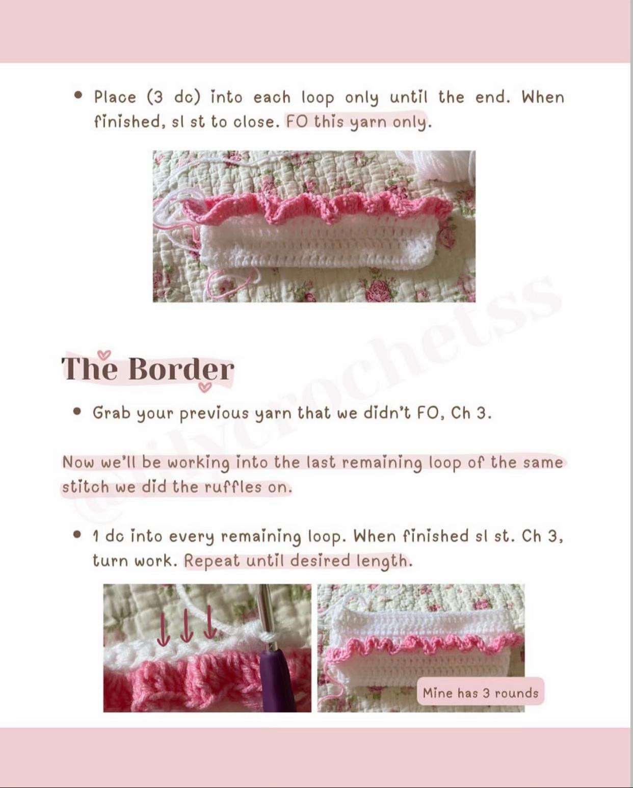 Cute Crochet Bib with Pink Ruffles Free Pattern