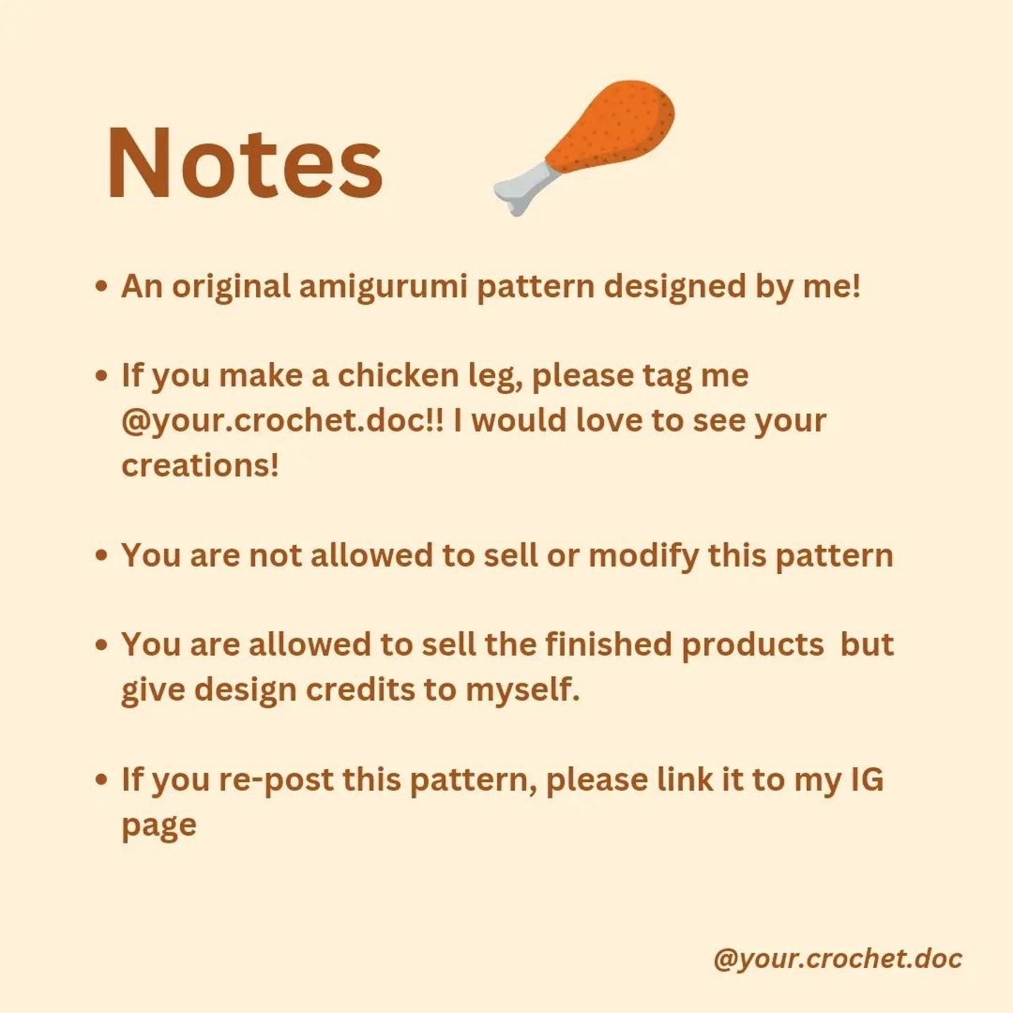 Cute Crochet Chicken Leg Amigurumi Pattern Free Download