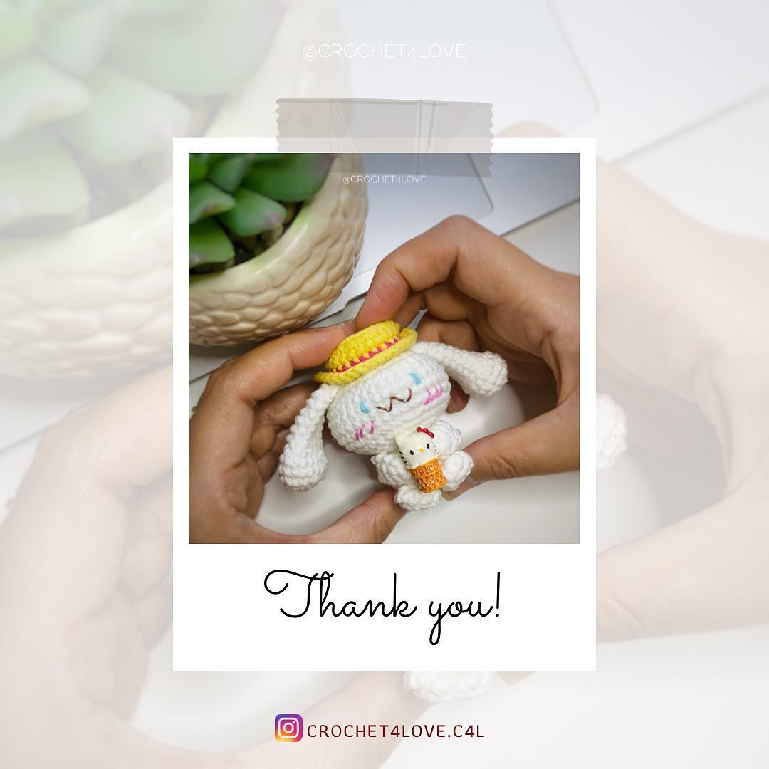 Cute Crochet Cinnamoroll with Ice Cream Free Pattern