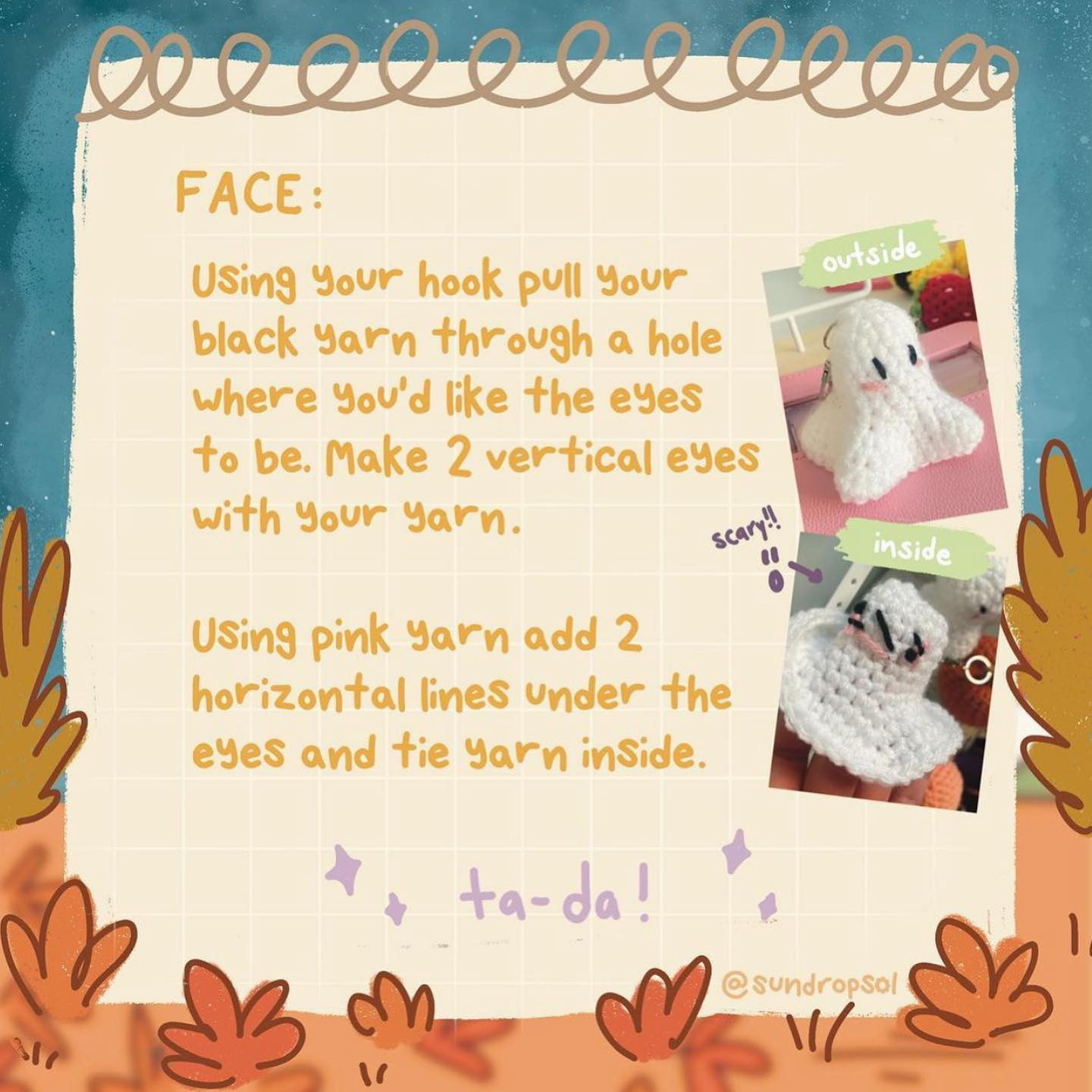 Cute Crochet Ghost Pattern for Halloween Decoration