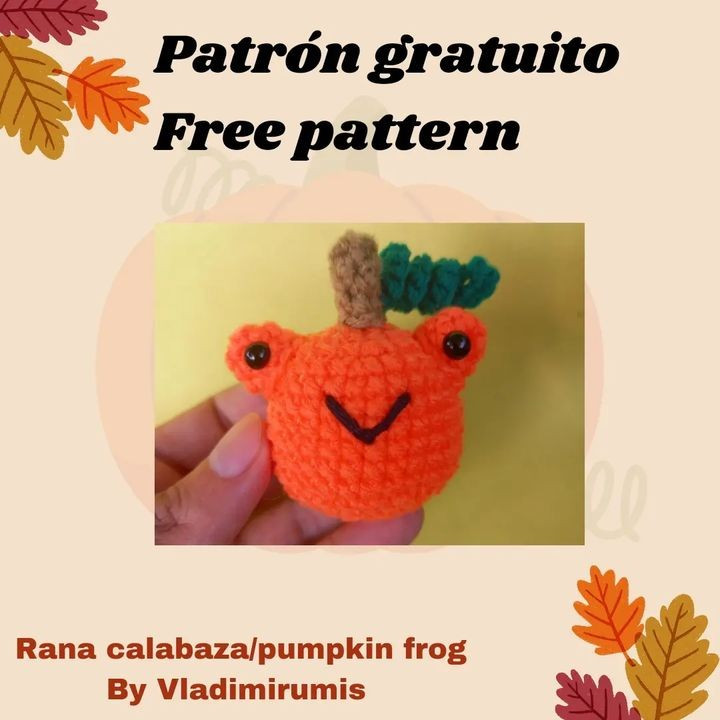 Cute Crochet Orange Amigurumi Pattern with Leaf and Stem