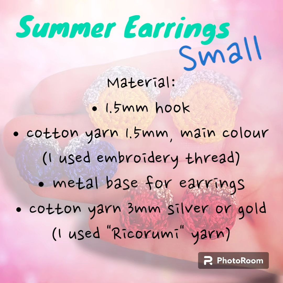 Free Crochet Pattern for Colorful Summer Earrings