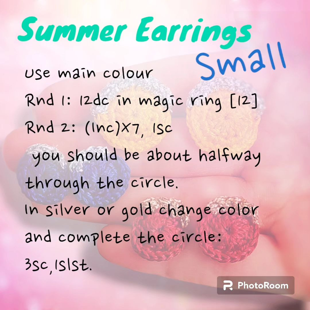 Free Crochet Pattern for Colorful Summer Earrings