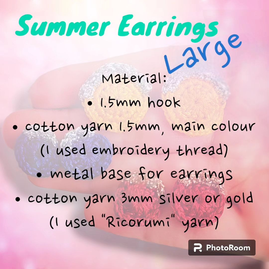 Free Crochet Pattern for Colorful Summer Earrings