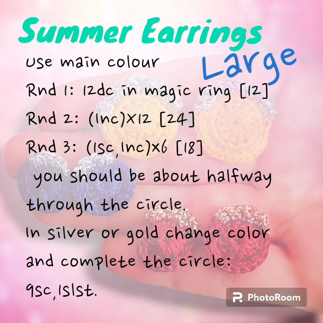 Free Crochet Pattern for Colorful Summer Earrings
