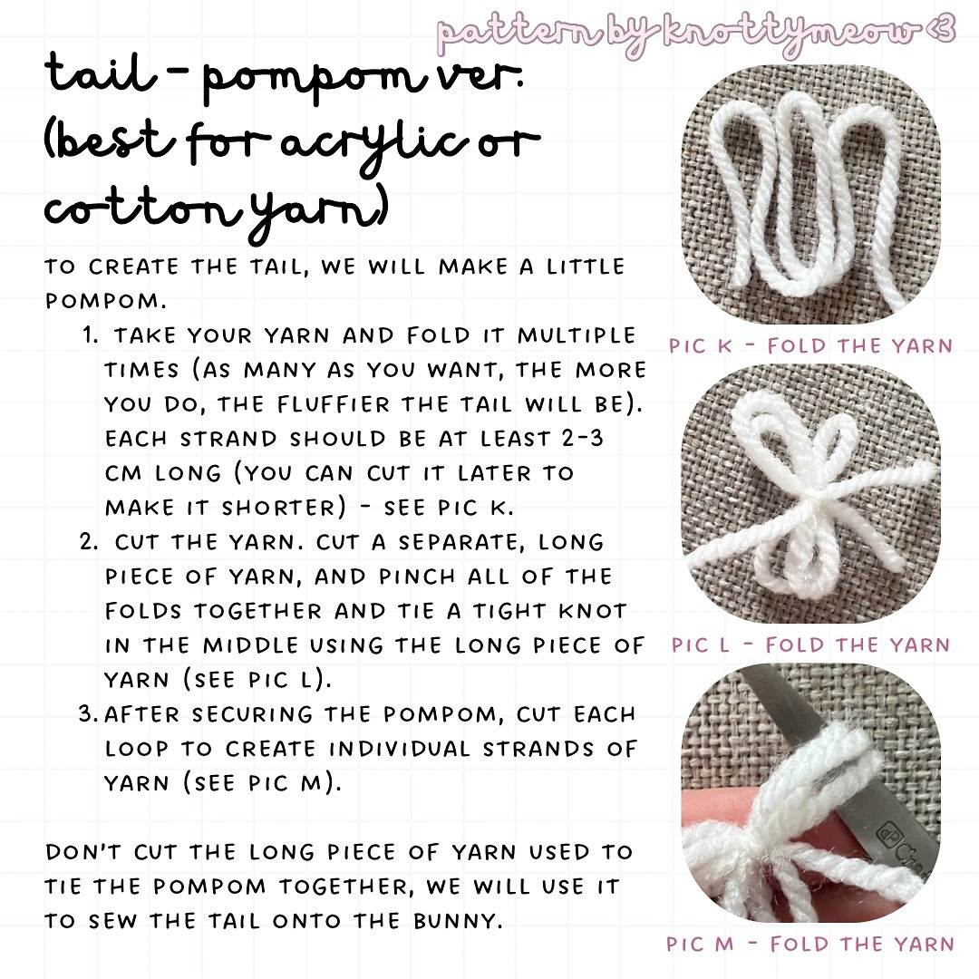 Free Crochet Pattern for Sleepy Bunny by Knottymeow