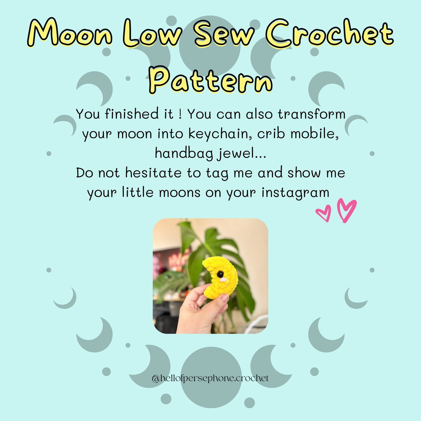 Free Moon Crochet Pattern for Keychain Lovers