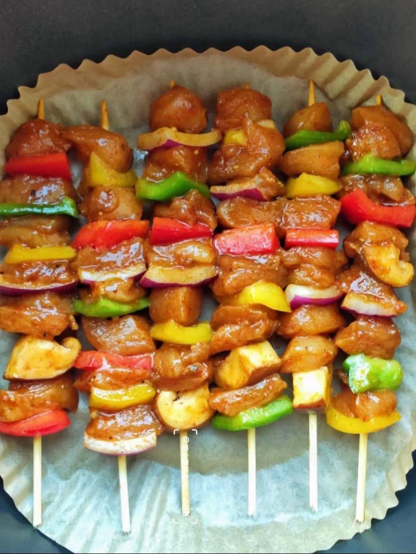 🍢 GÀ XIÊN NƯỚNG RAU CỦ BẰNG NỒI CHIÊN KHÔNG DẦU