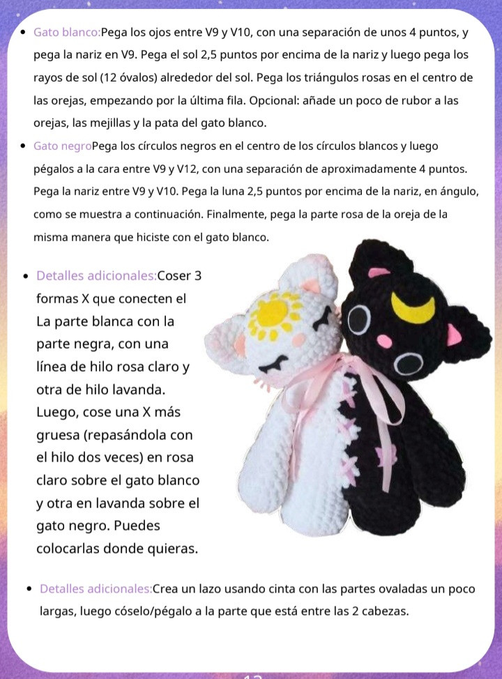 Gatitos de Sol y Luna en Amigurumi