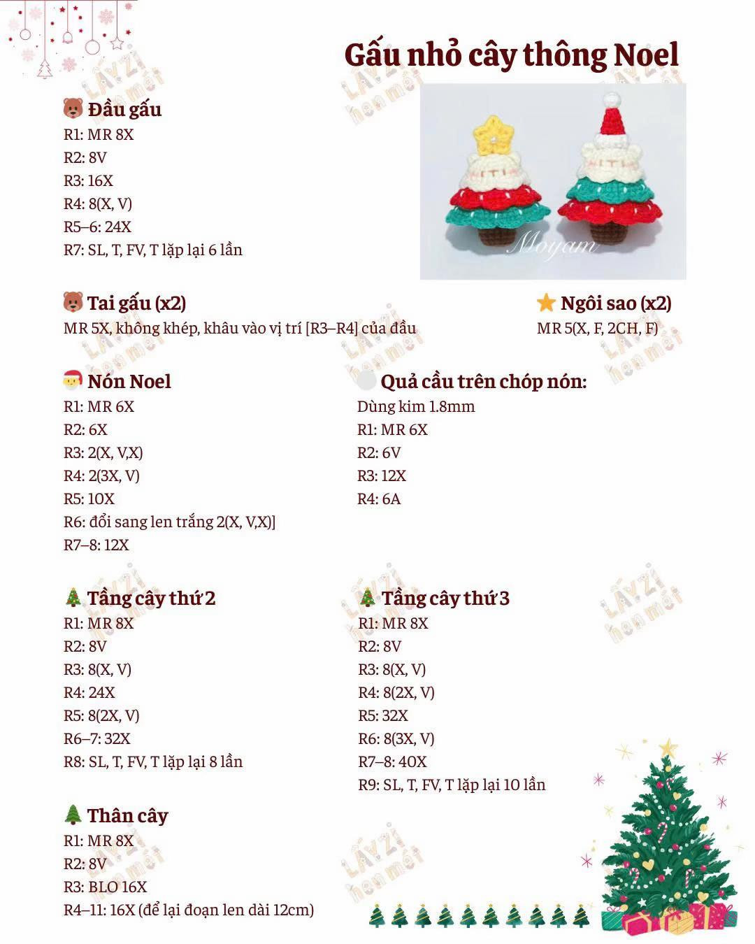 Gấu nhỏ cây thông noel