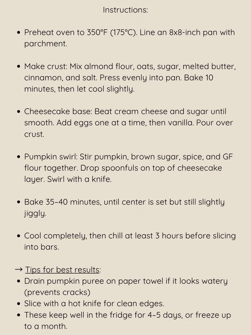 Gluten-Free Pumpkin Cheesecake Bars