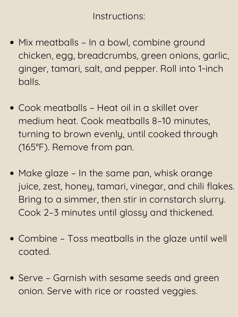 Gluten-Free Sticky Orange Chicken Meatballs