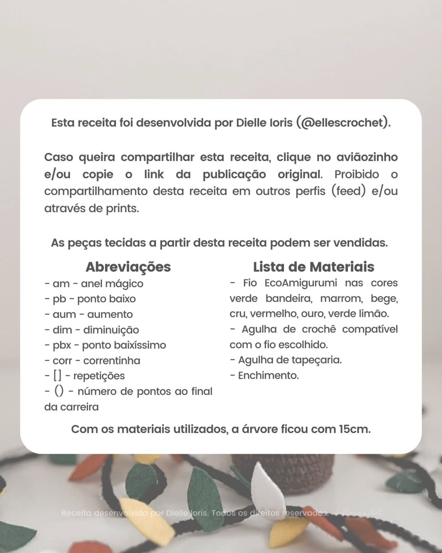 Gráfico de Mini Árvore de Natal em Crochê - Receita Grátis