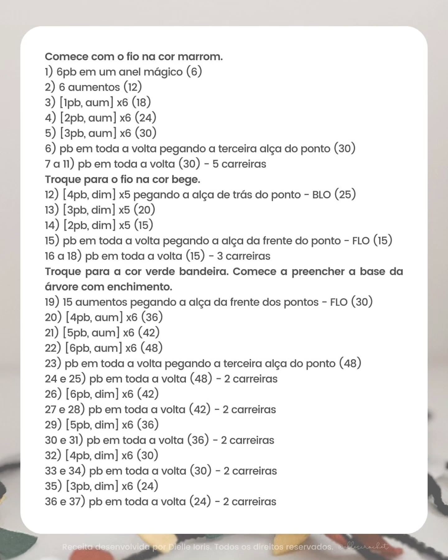 Gráfico de Mini Árvore de Natal em Crochê - Receita Grátis