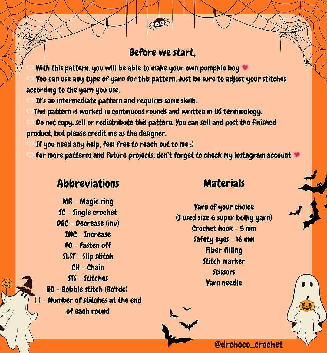 Halloween Crochet Pattern: Create Your Own Pumpkin Boy Plushie