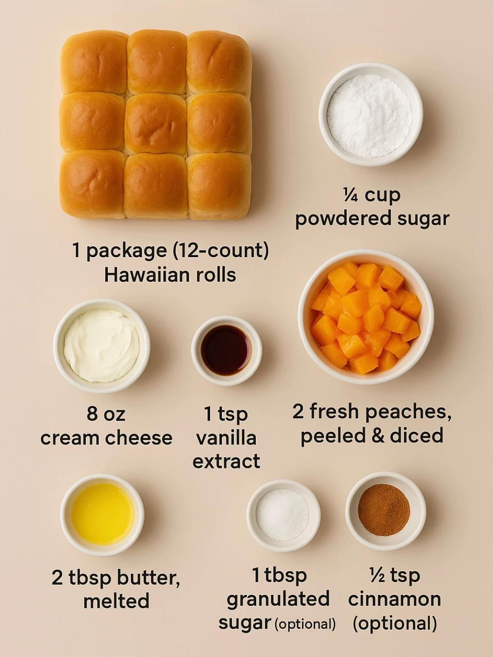 Hawaiian Roll Peach & Cream Cheese Rolls