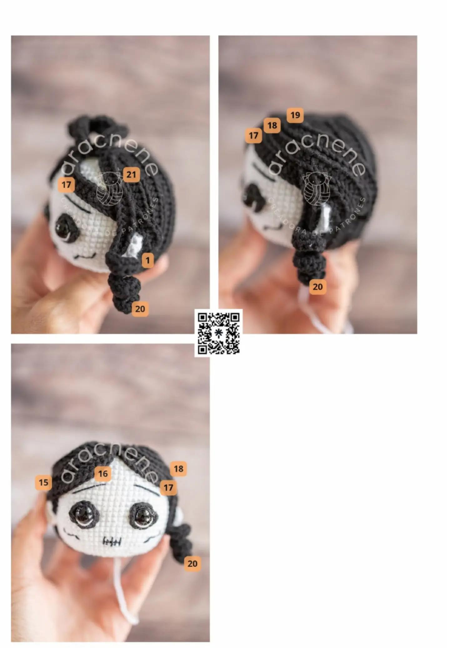 Hermosa Catrina Monarca de Crochet para Ofrendas Festivas