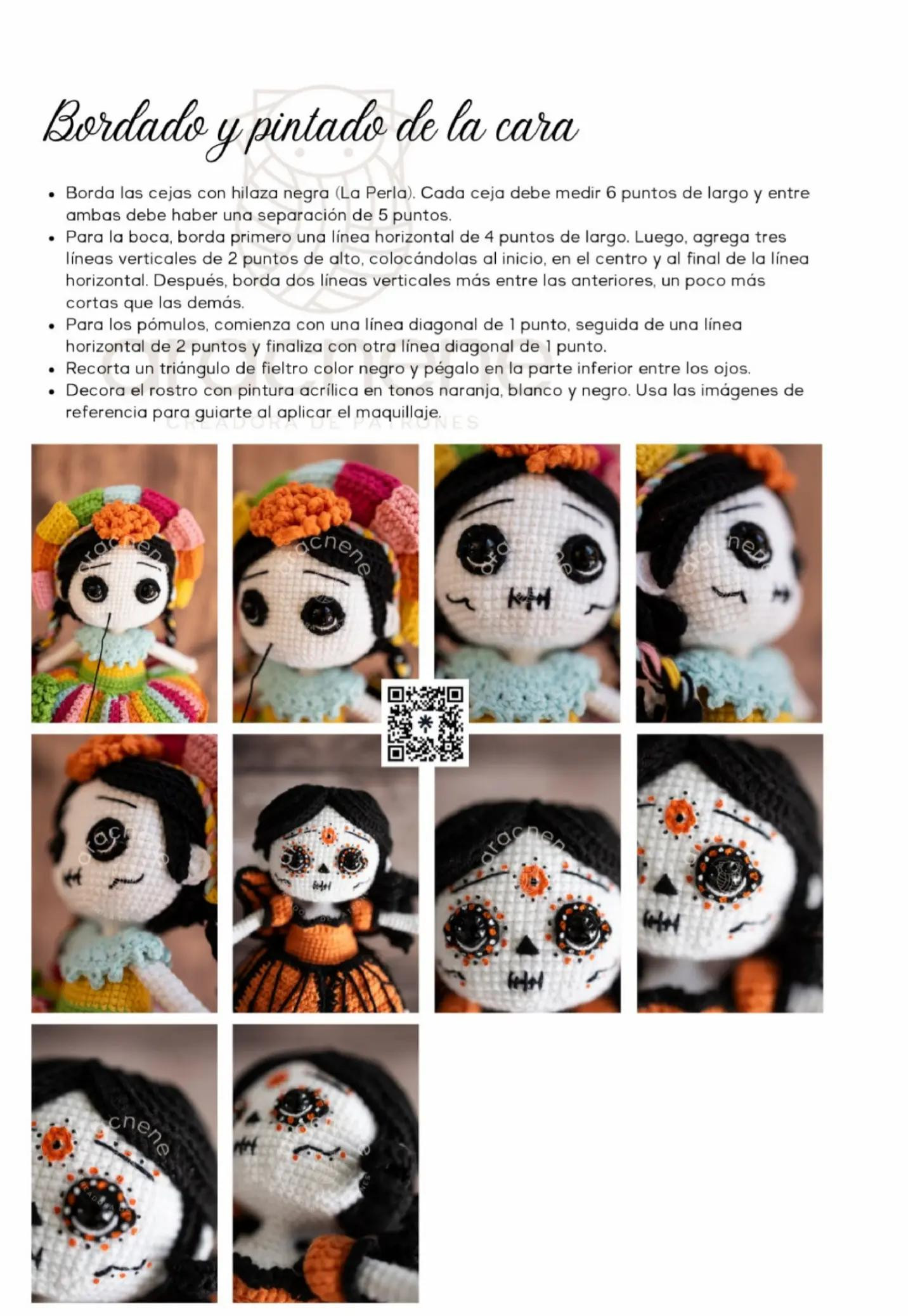 Hermosa Catrina Monarca de Crochet para Ofrendas Festivas