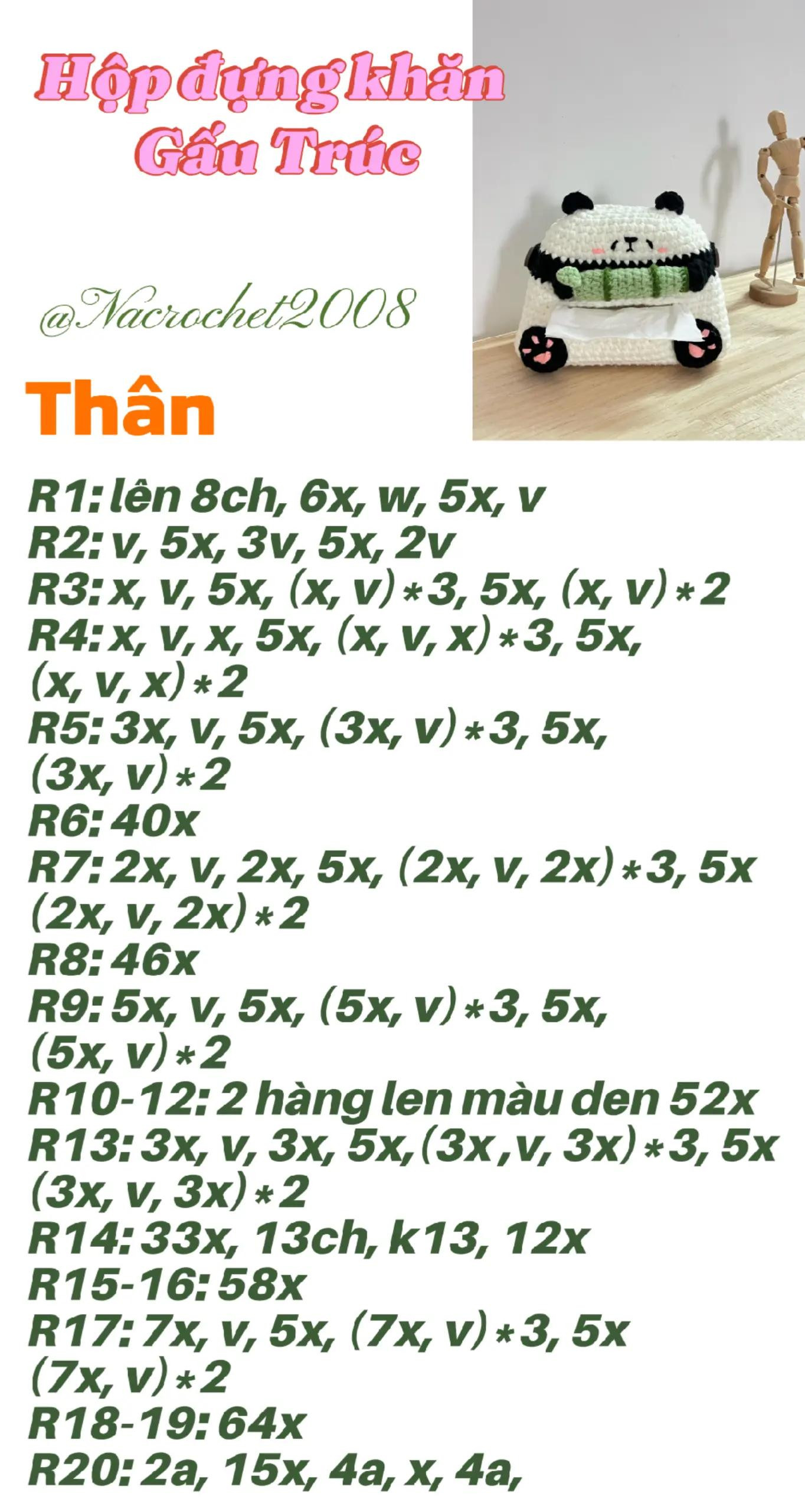 Hộp đựng khăn gấu trúc