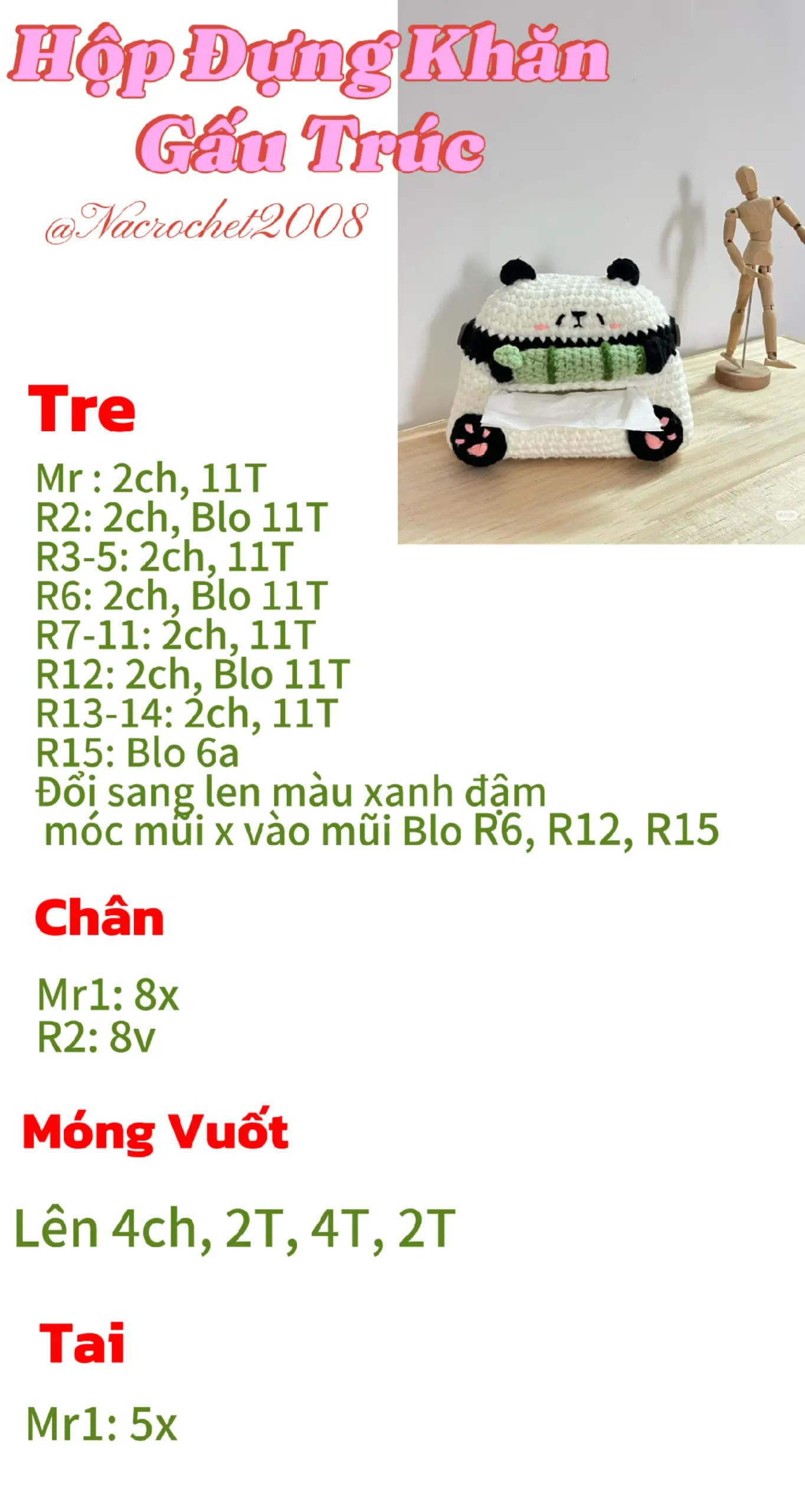 Hộp đựng khăn gấu trúc