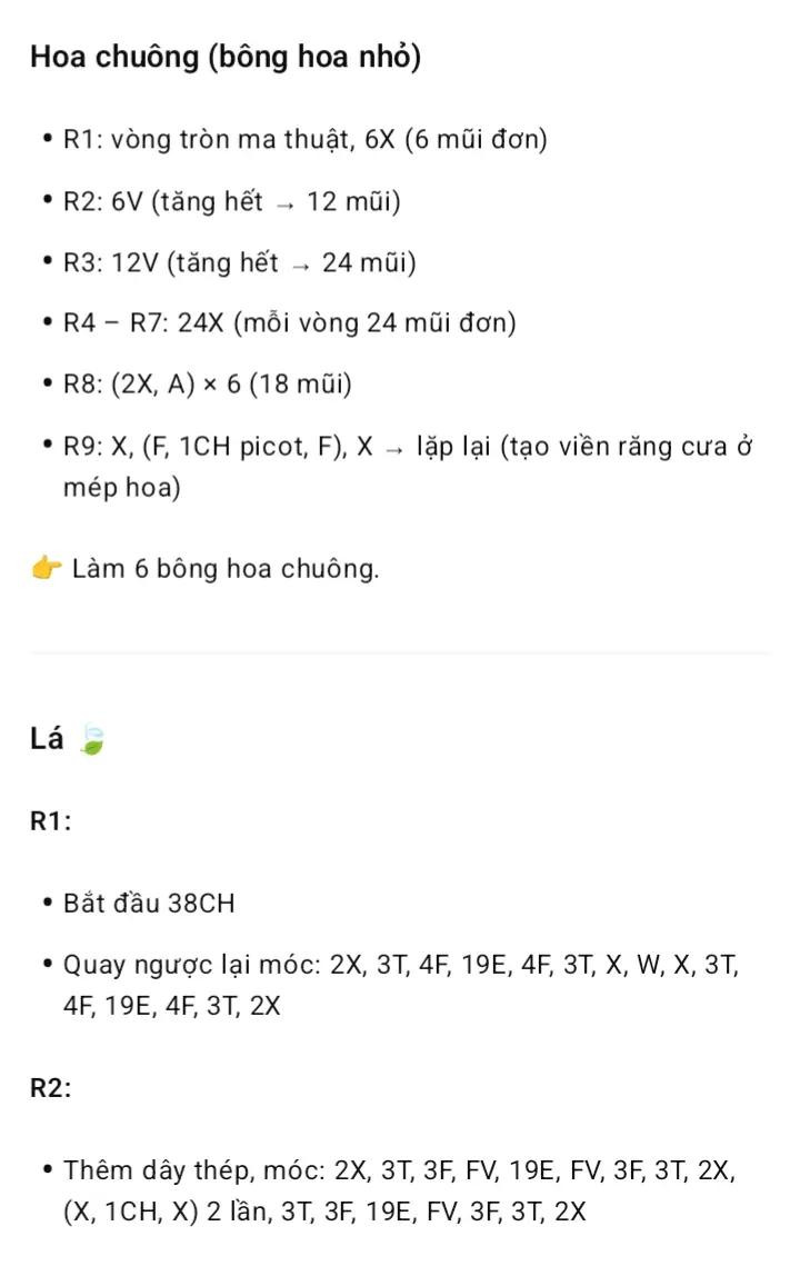 Hướng dẫn móc len hoa linh lan cho người mới bắt đầu
