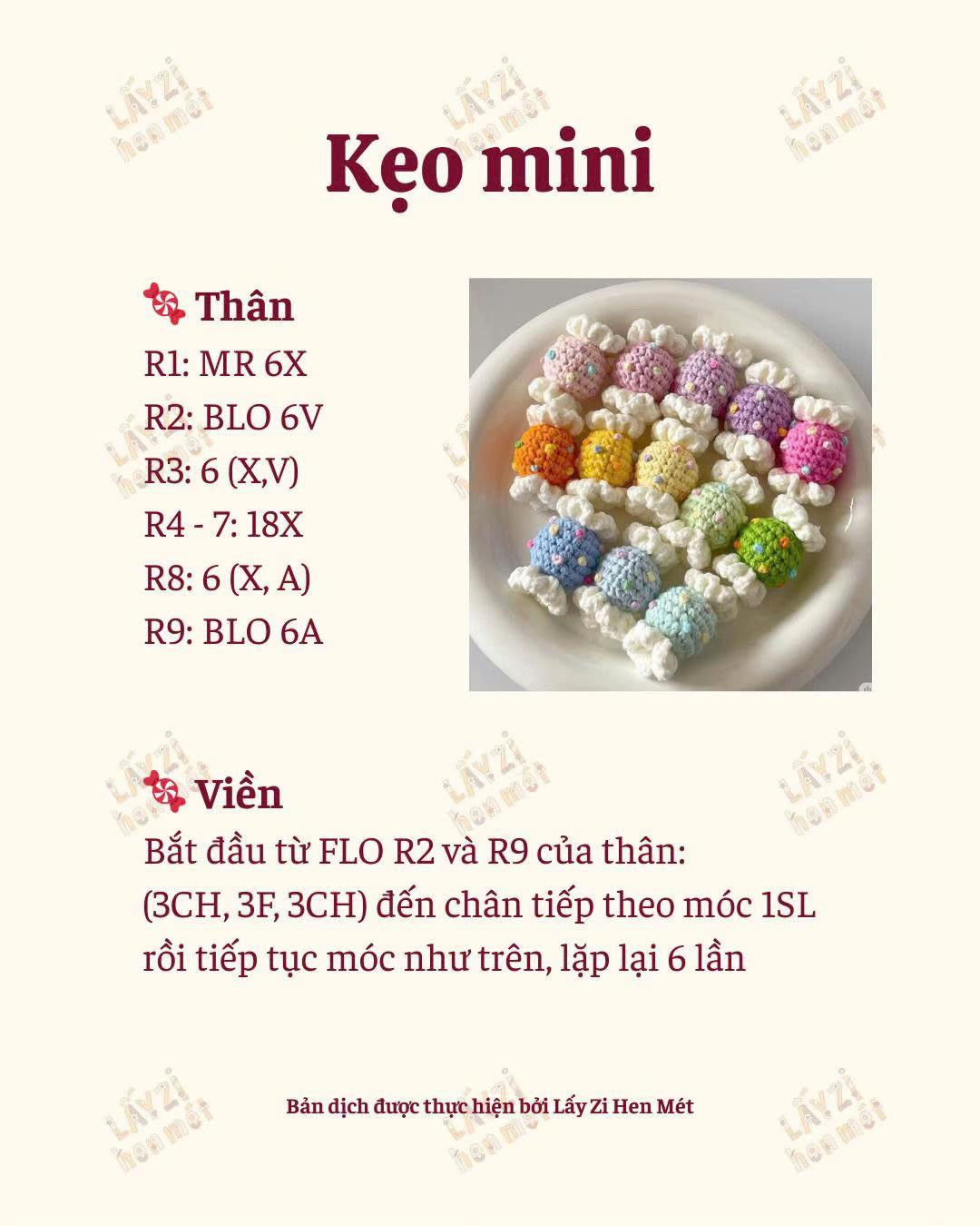 Kẹo mini chart móc
