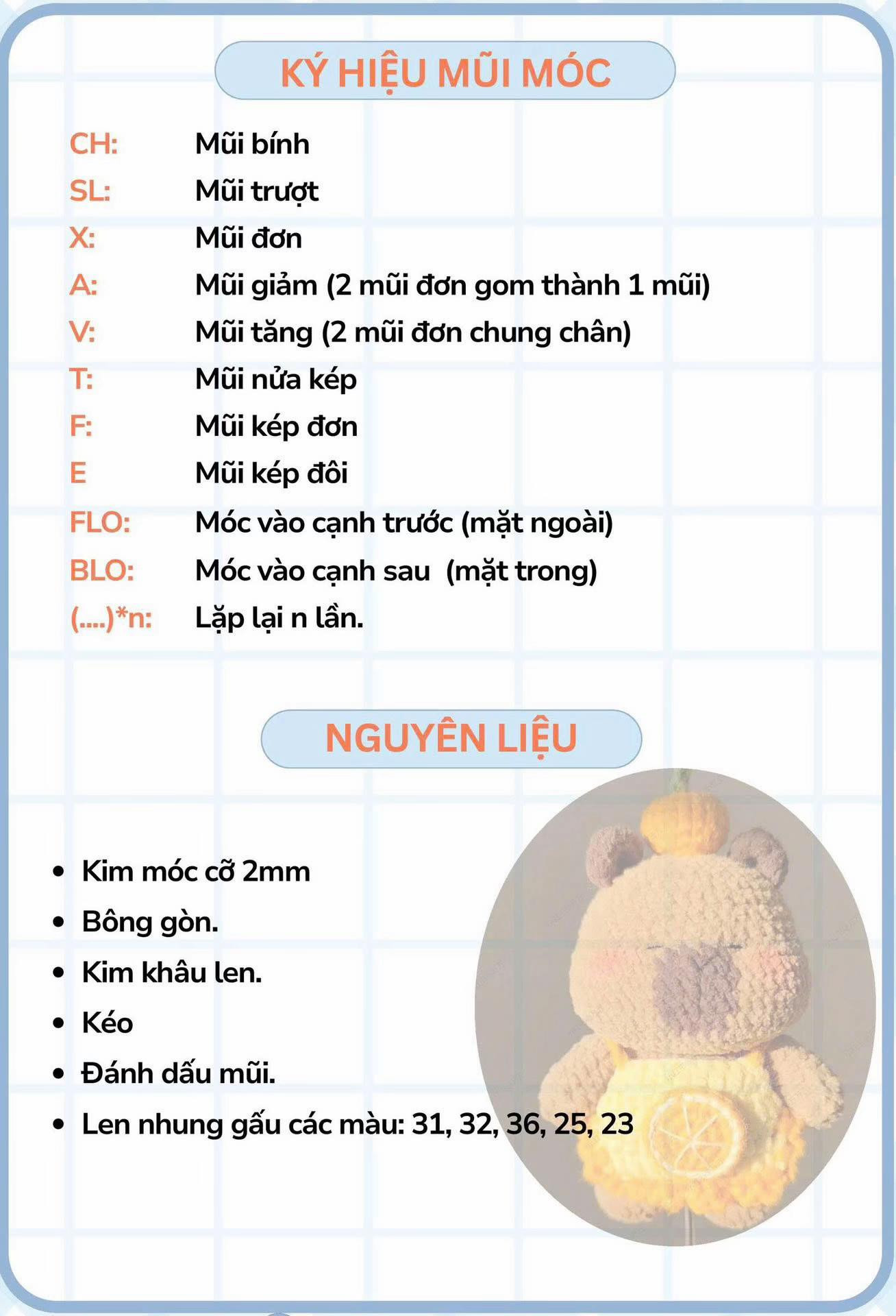 Mẫu Capybara mặc yếm mông đào mộng nước cute nàk ^^.#chartfree #crochet #trending #fyp