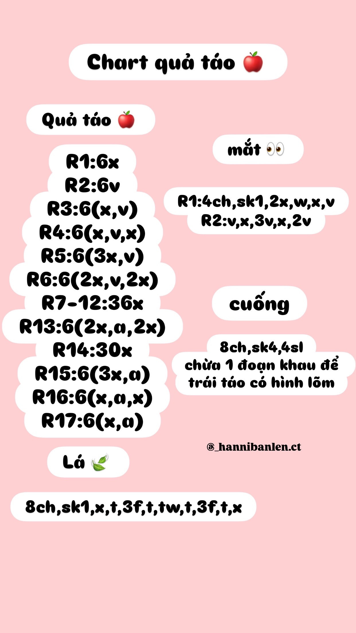 Móc Len Bạn Táo Dễ Thương: Mẫu Amigurumi Đỏ và Xanh
 chart táo cute chart sưu tầm #chartmoclen #moclenhandmade #crochet