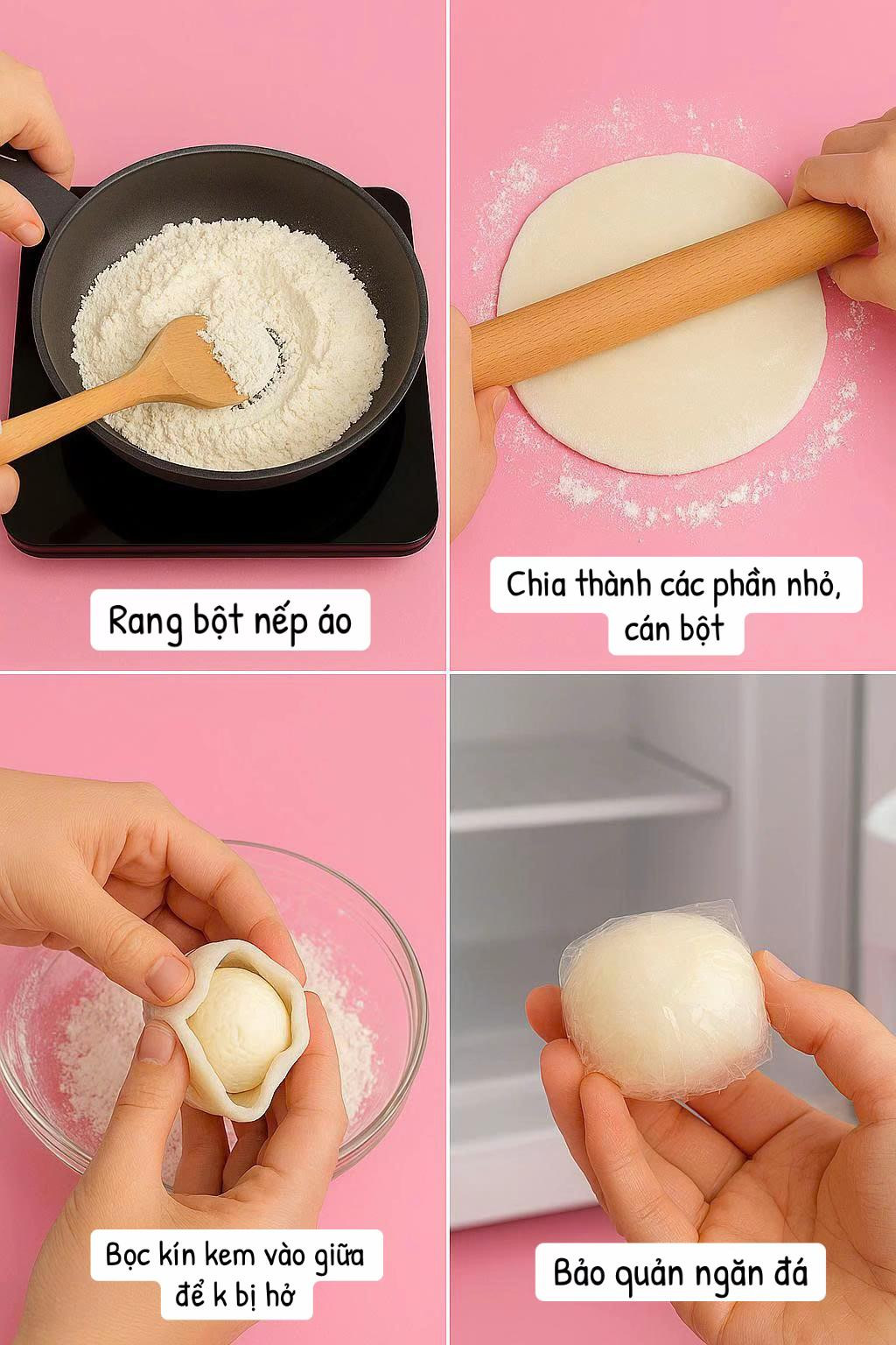 Mochi kem lạnh tự nhiên – đẹp mắt, mát lịm tim! 🥰🥰🥰