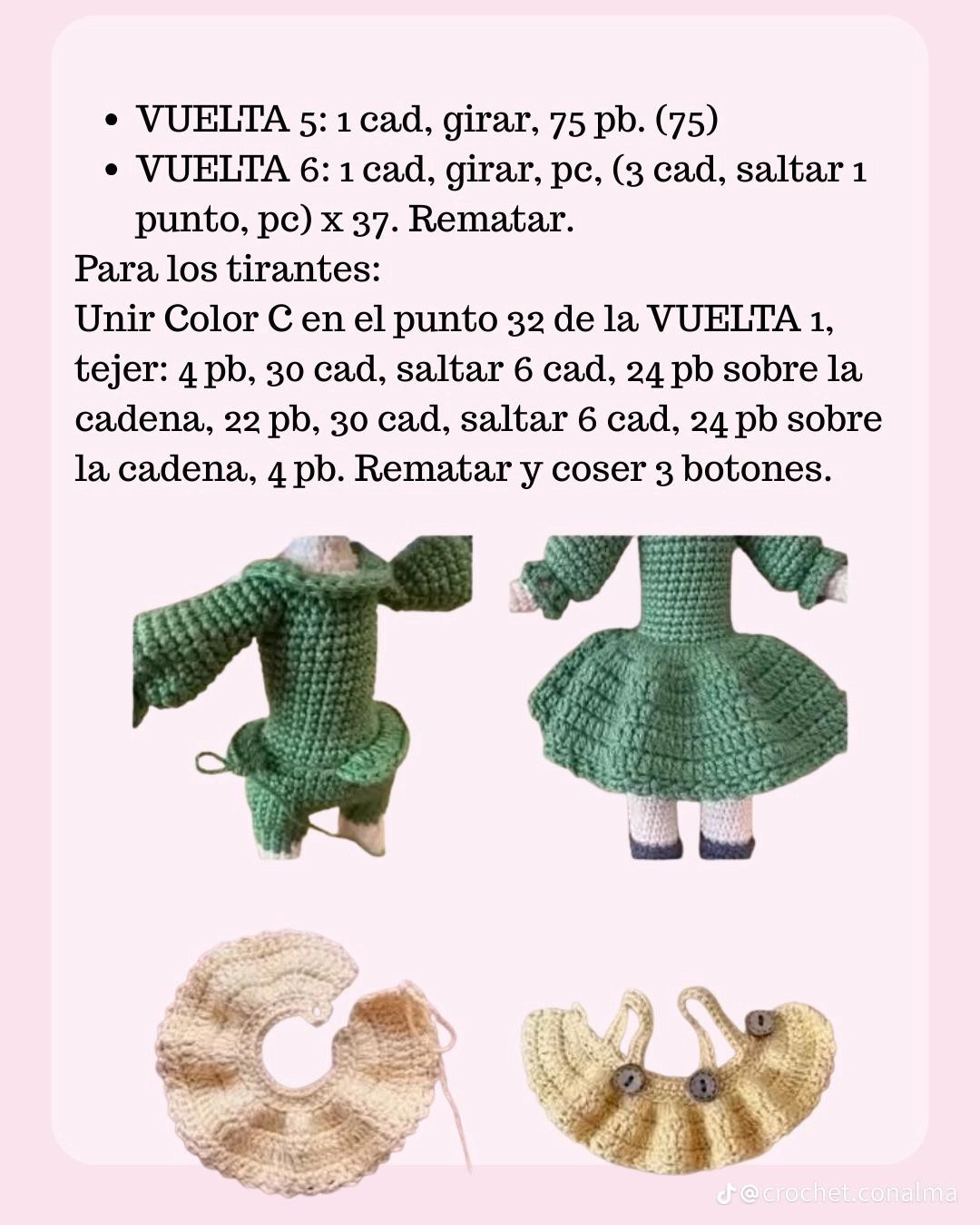 Muñeca de crochet gratis con vestido colorido