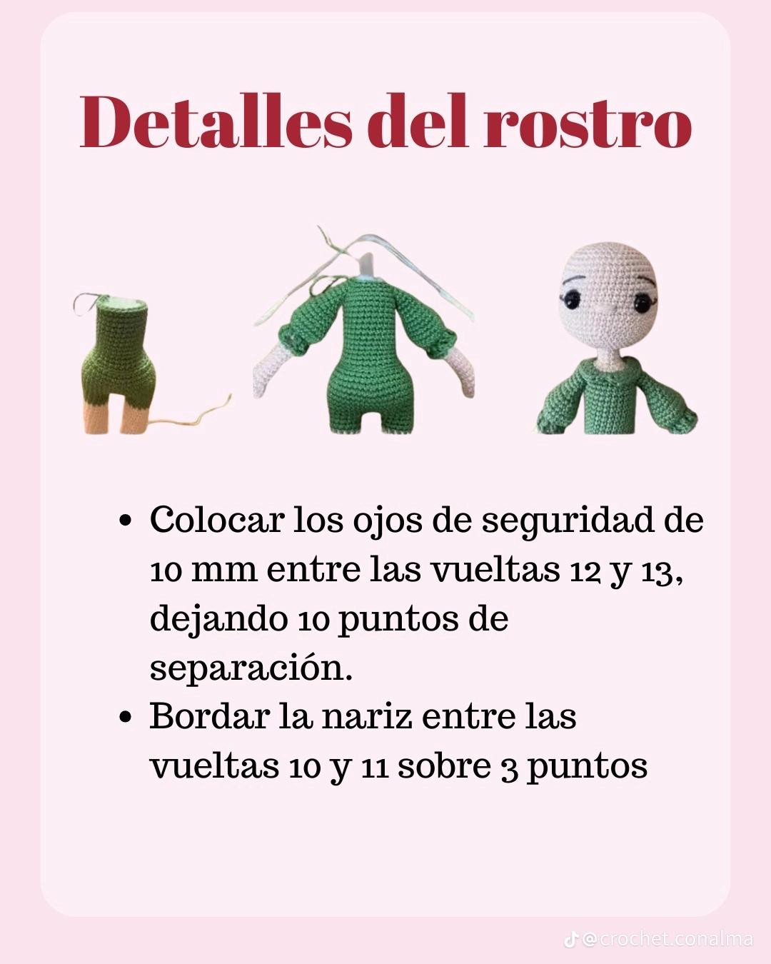 Muñeca de crochet gratis con vestido colorido