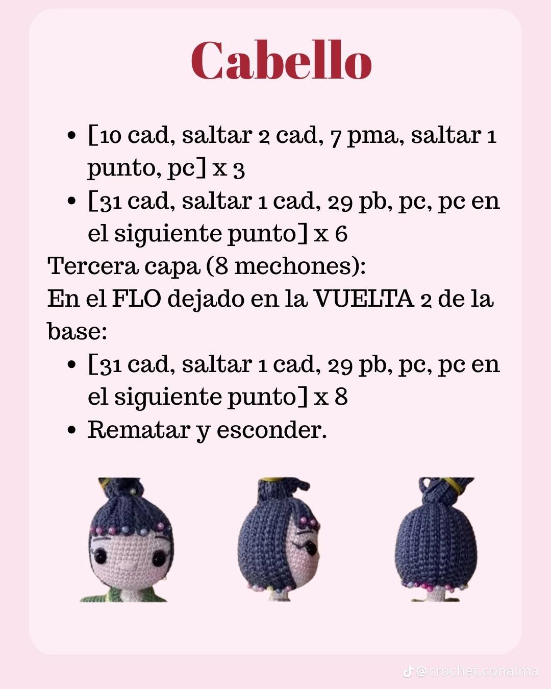 Muñeca de crochet gratis con vestido colorido