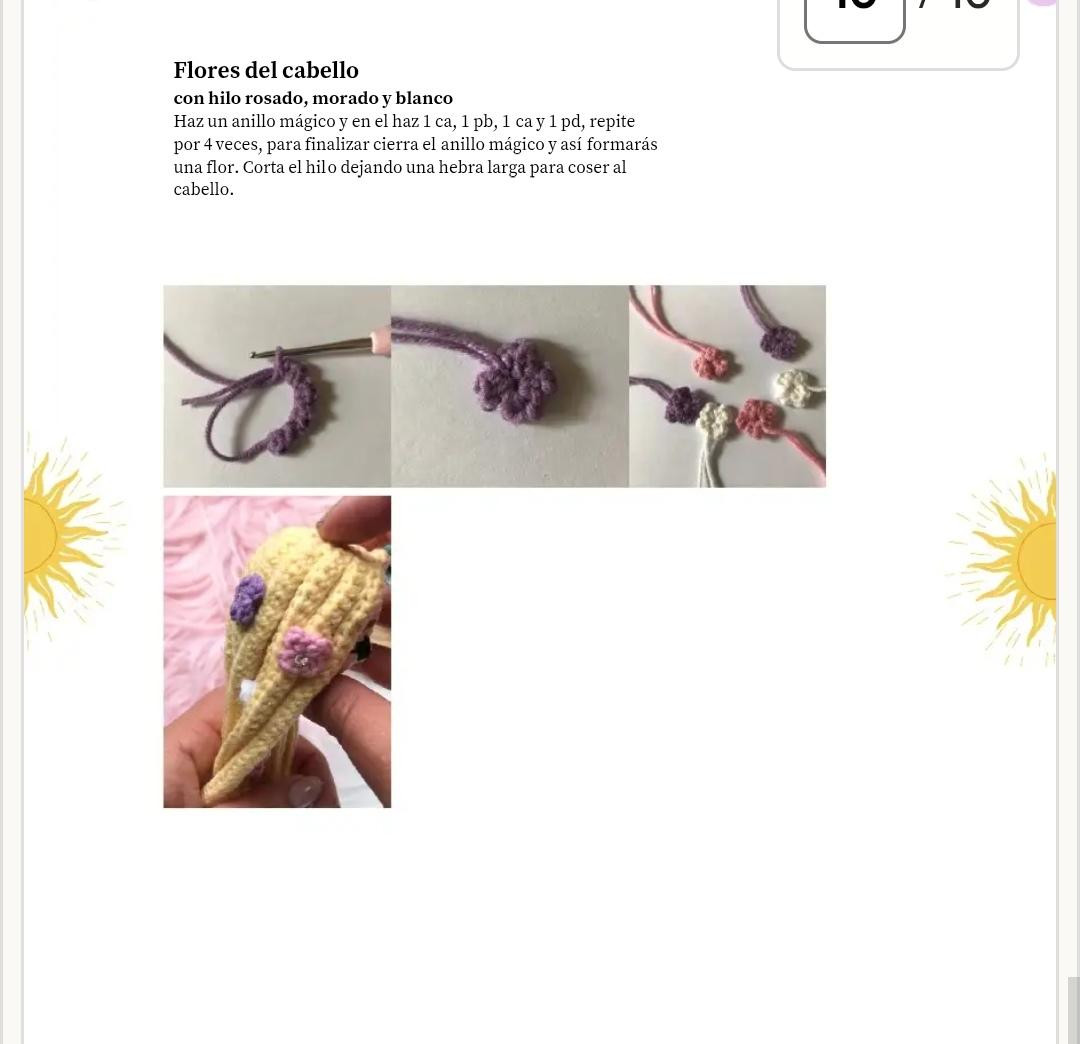 Muñeca Rapunzel Amigurumi con trenza y vestido púrpura