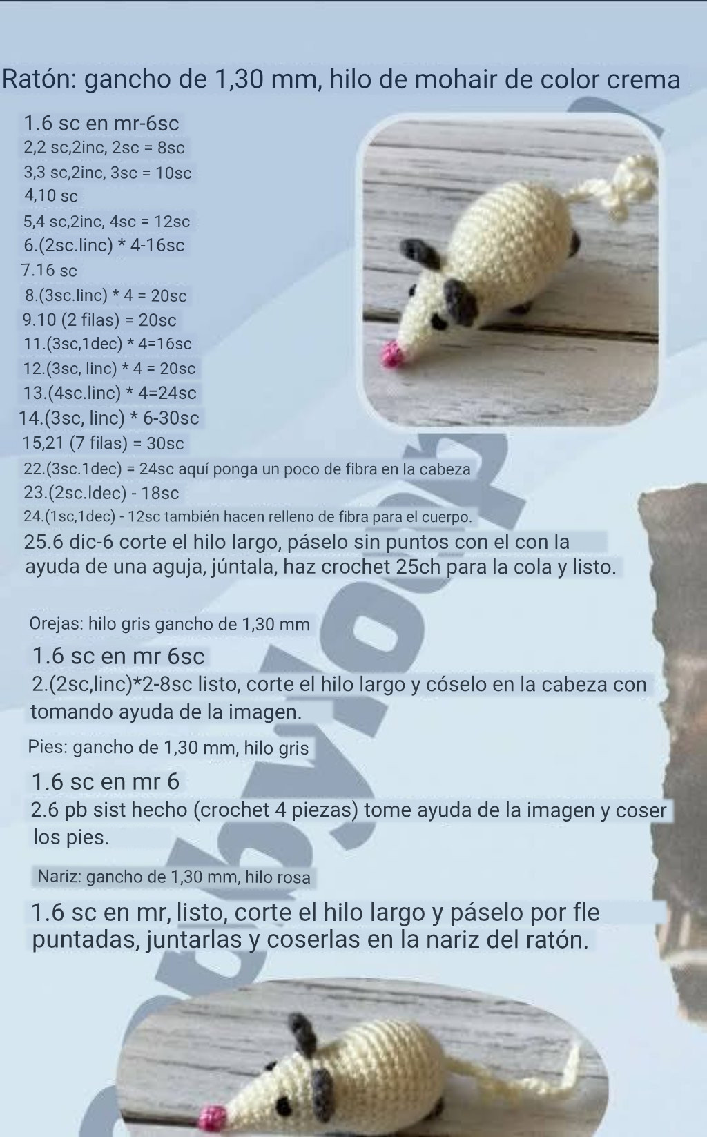 Muñeco de ganchillo con gorro azul y bolso con perrito
