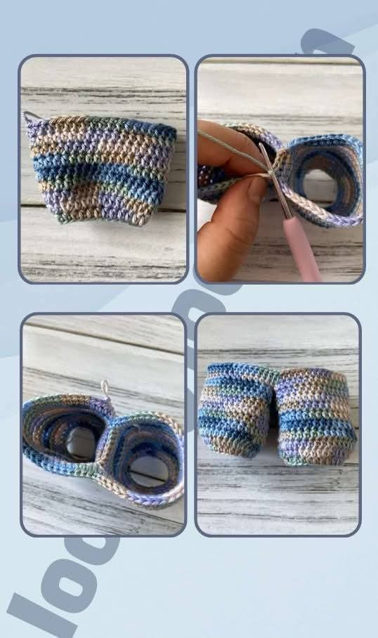 Muñeco de ganchillo con gorro azul y bolso con perrito