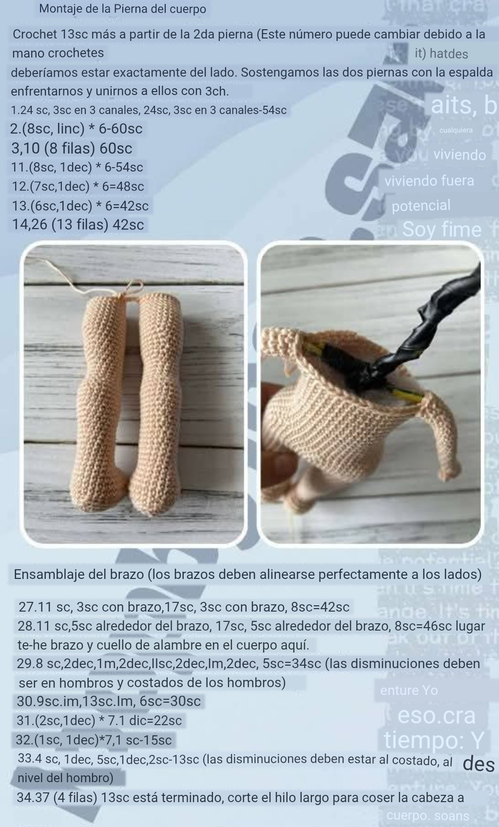 Muñeco de ganchillo con gorro azul y bolso con perrito