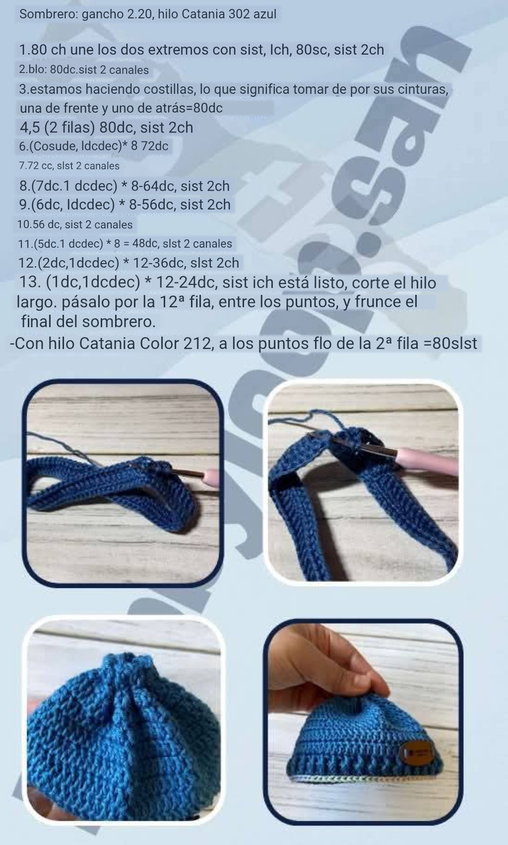 Muñeco de ganchillo con gorro azul y bolso con perrito