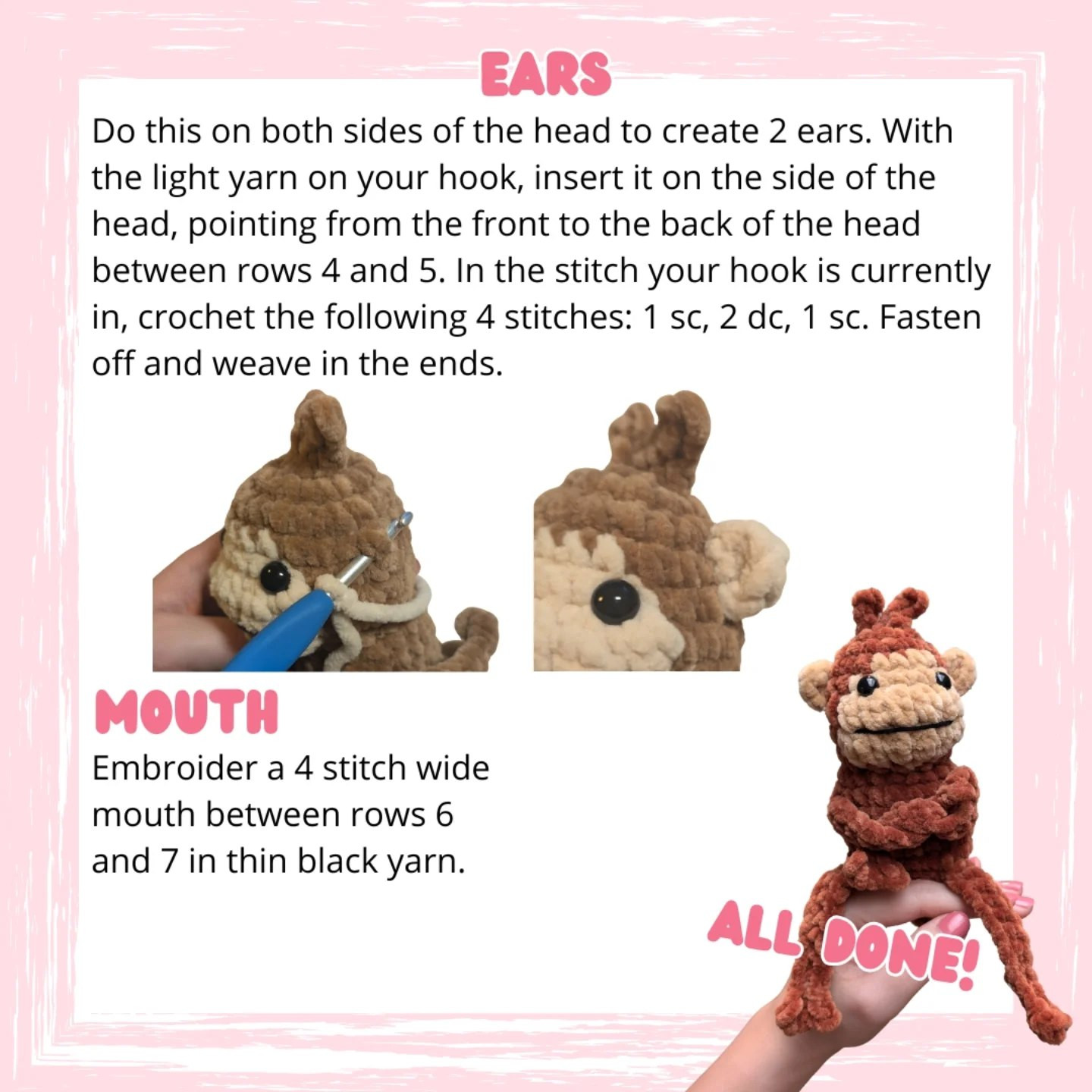 No-Sew Leggy Monkey Crochet Pattern - Free and Fun!