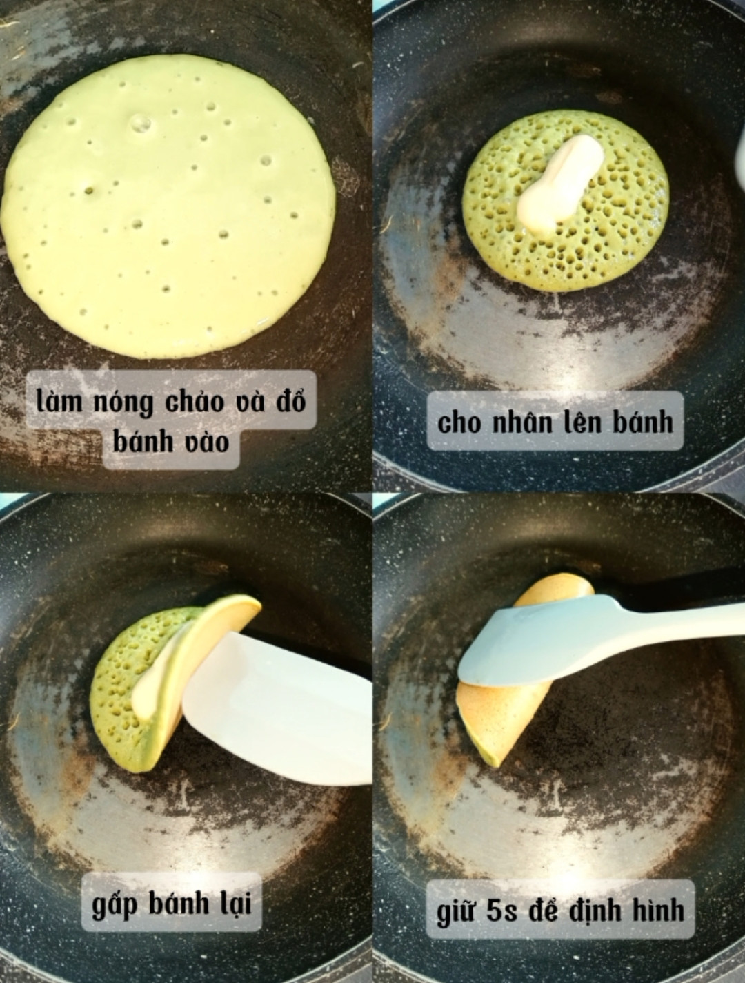 Pancake custard Matcha