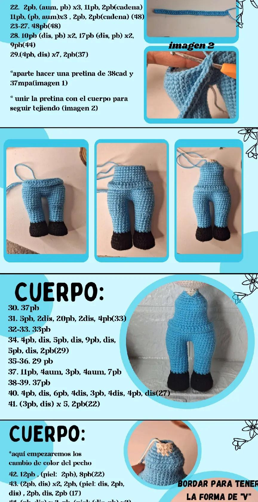 Patrón de amigurumi de enfermera de 17cm de altura.