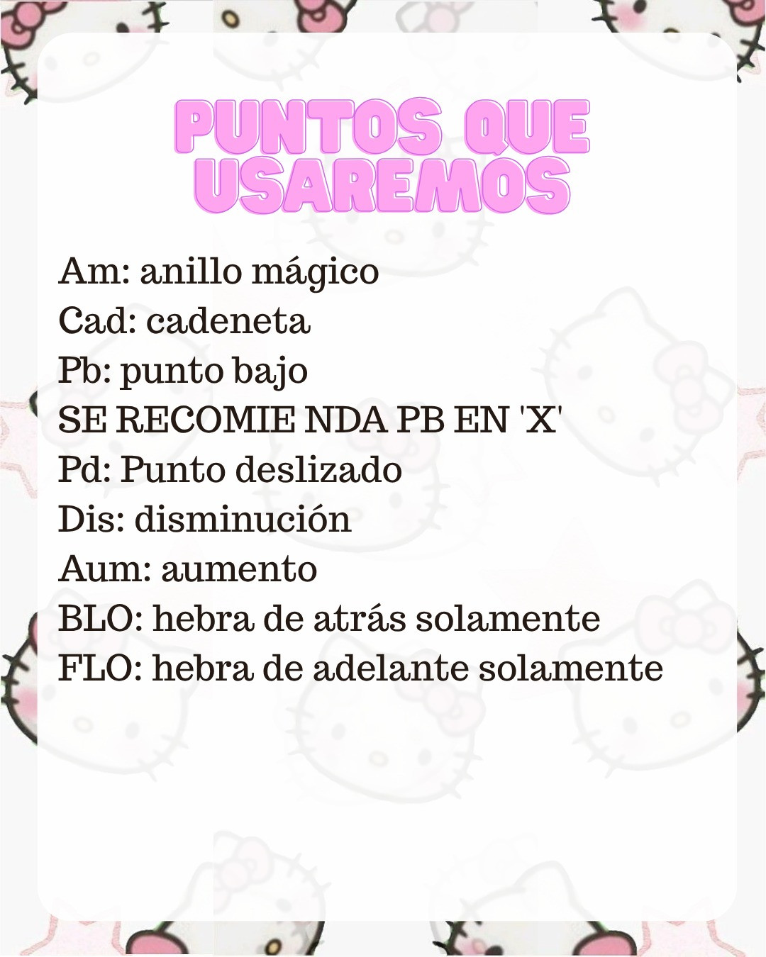 Patrón de amigurumi de Hello Kitty gratis para principiantes