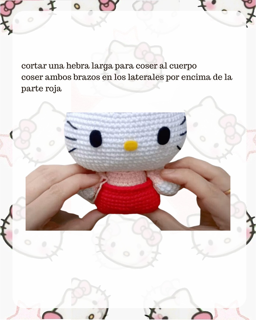 Patrón de amigurumi de Hello Kitty gratis para principiantes