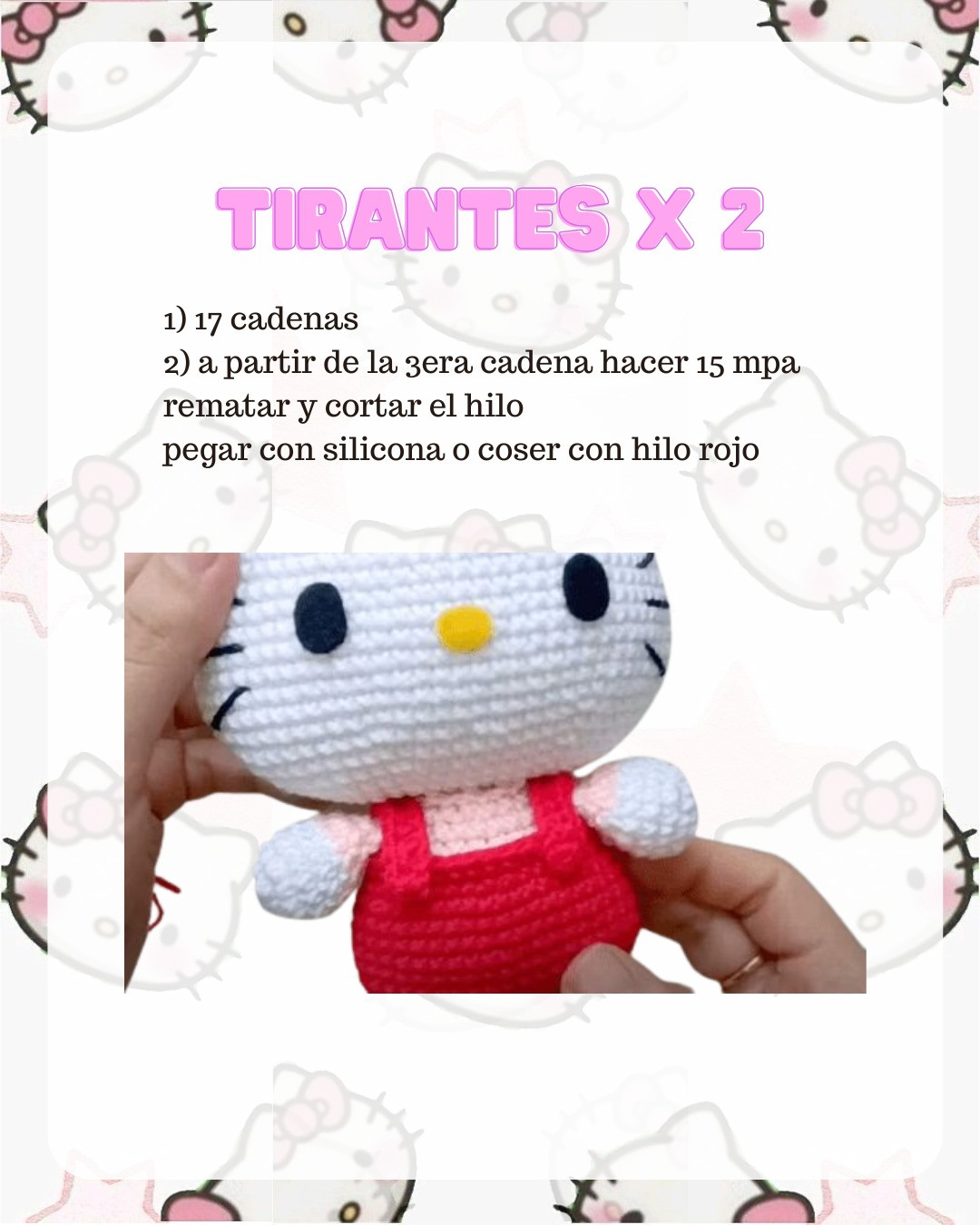 Patrón de amigurumi de Hello Kitty gratis para principiantes