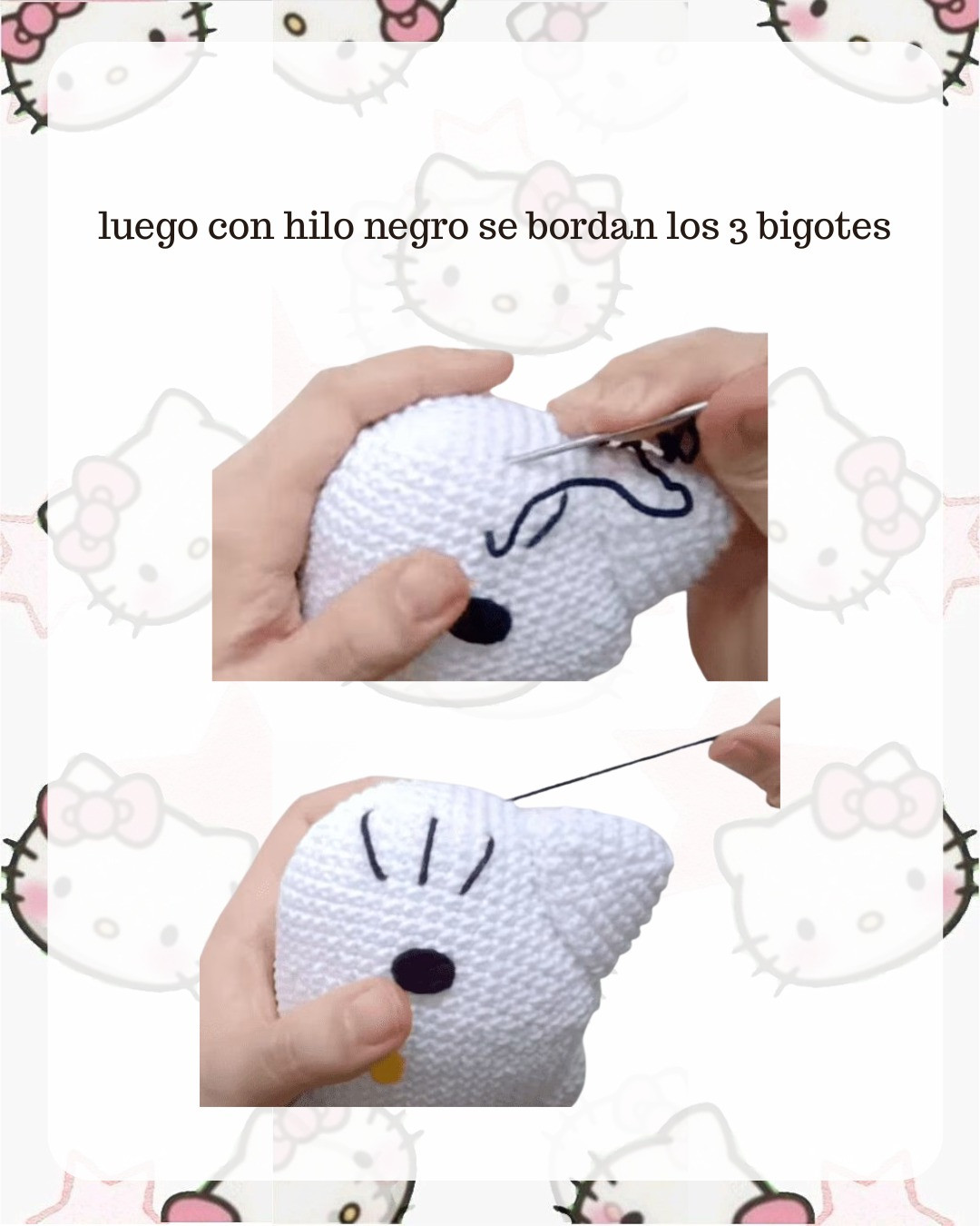 Patrón de amigurumi de Hello Kitty gratis para principiantes