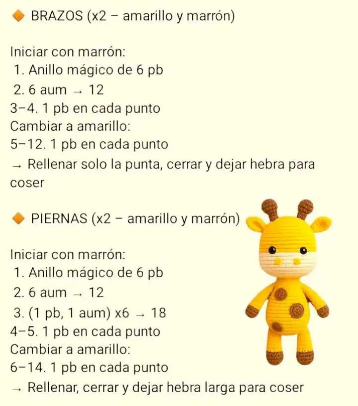 Patrón de amigurumi de jirafa fofi para crochet principiantes