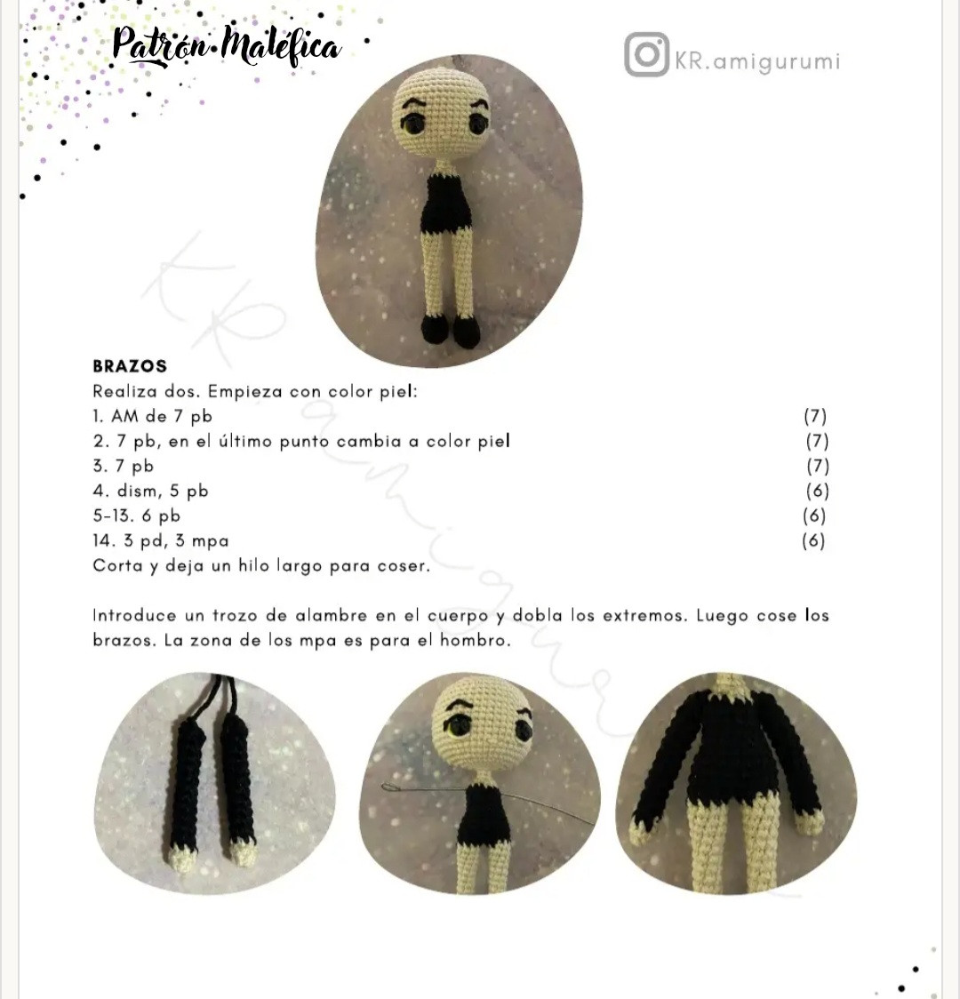 Patrón de amigurumi de Maléfica en crochet encantador