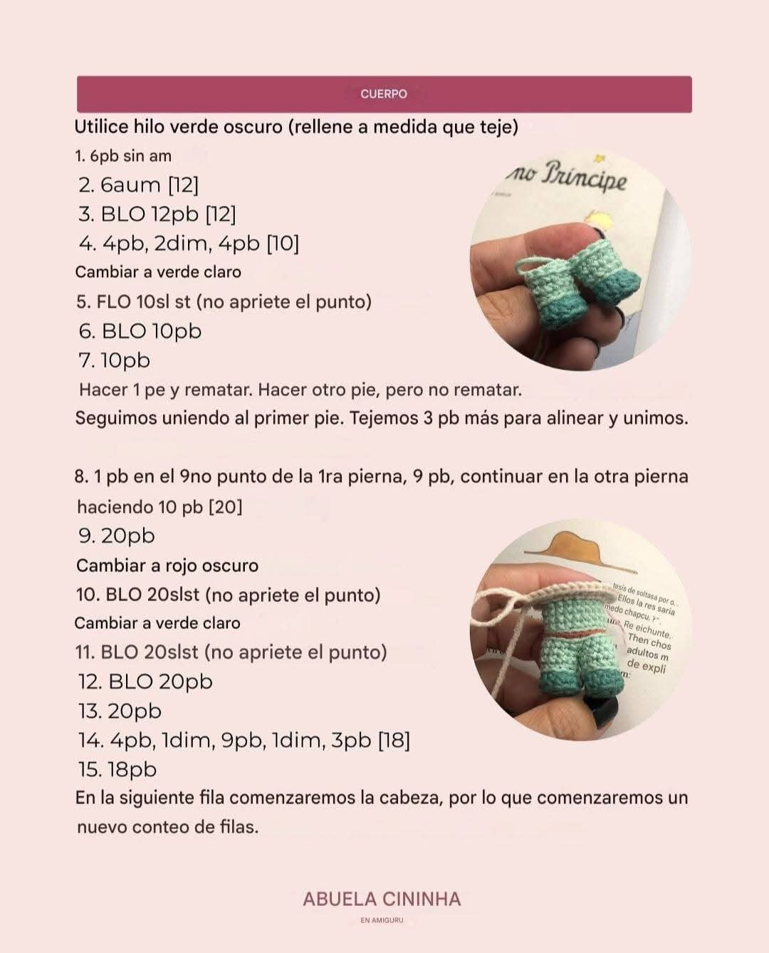 Patrón de amigurumi del Principito con libro ilustrado