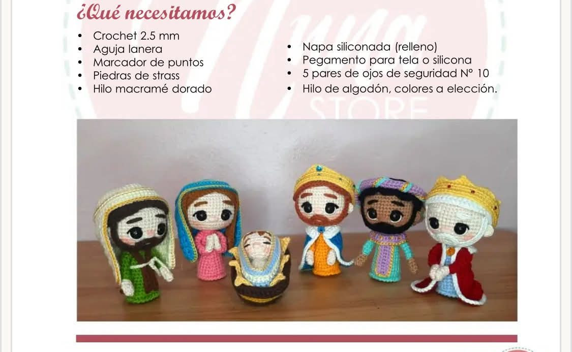 Patrón de Amigurumi: Mini Nacimiento Navideño en Crochet