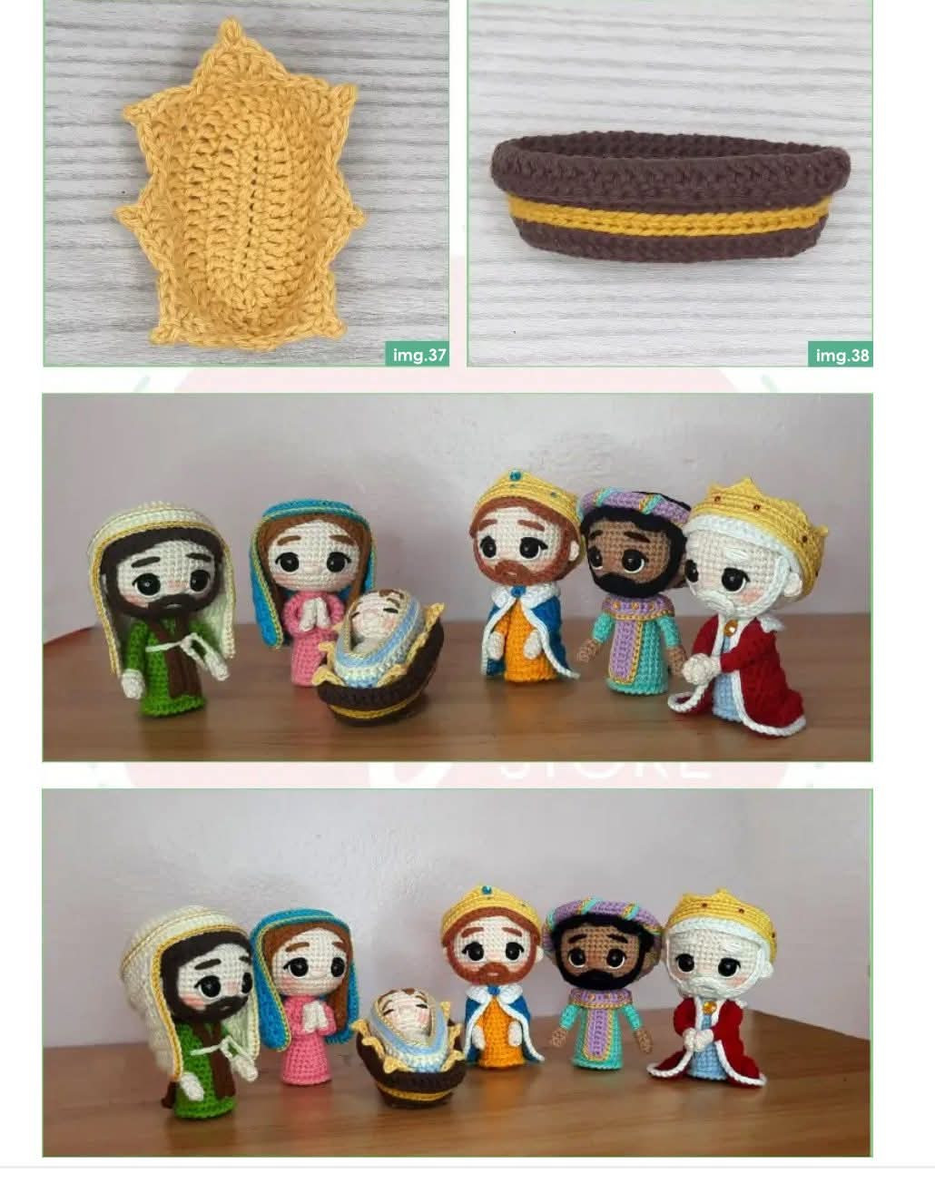 Patrón de Amigurumi: Mini Nacimiento Navideño en Crochet